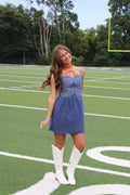Navy stitched mini Dress
