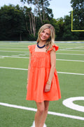 Orange Flutter Sleeve Dress