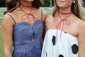 Red Suede Wrap Necklace