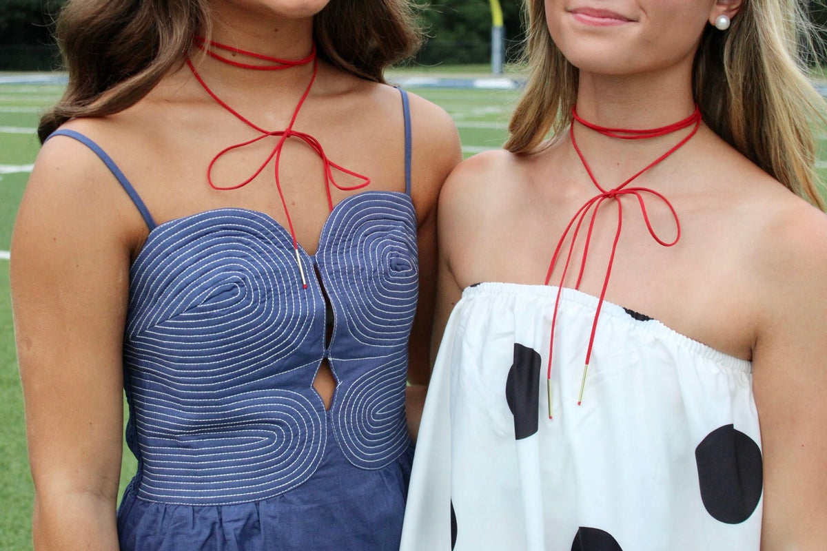 Red Suede Wrap Necklace
