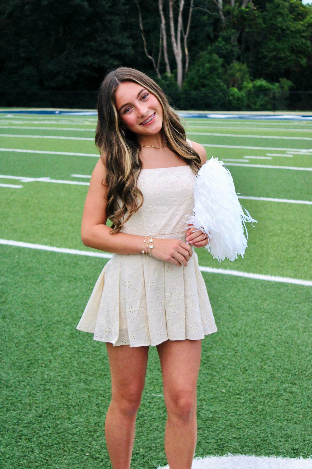 Biege Eyelet Romper