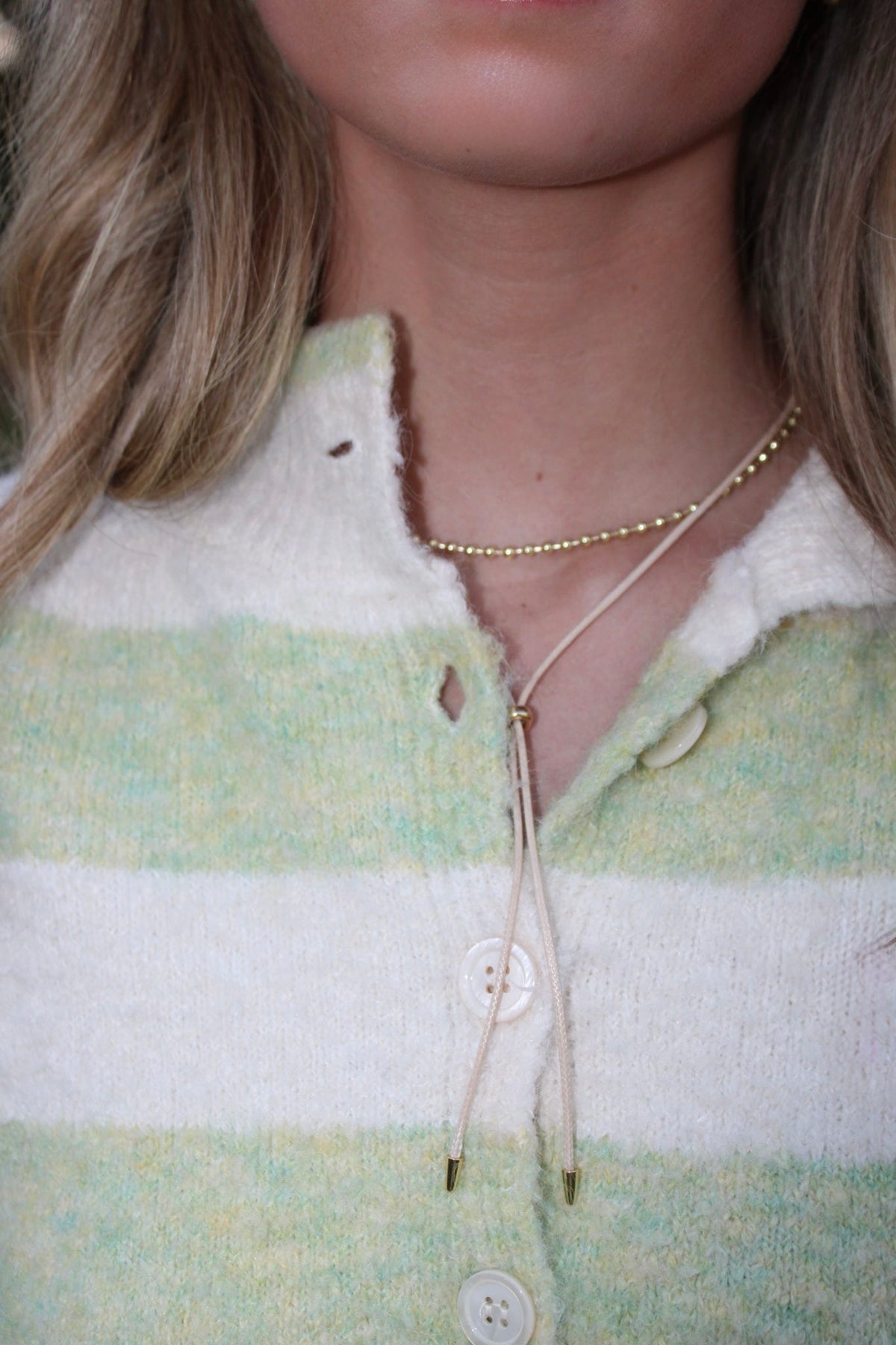 Beige cord necklace