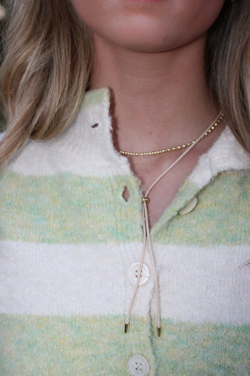 Beige cord necklace
