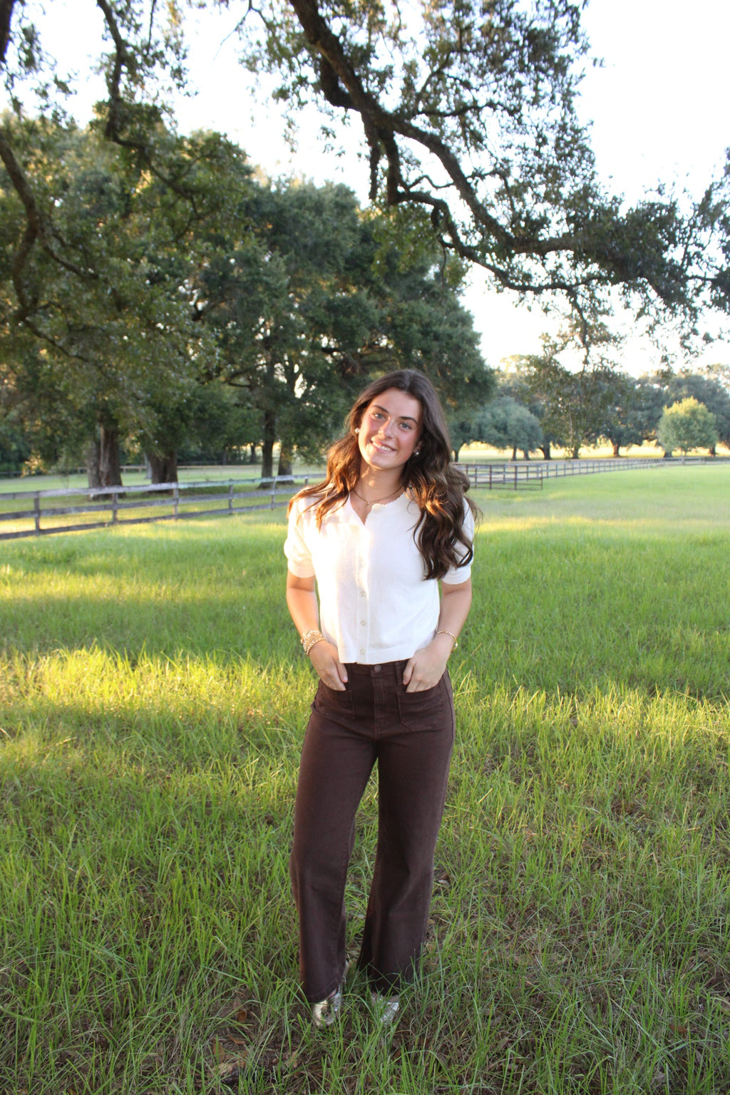 Brown Front Pocket Jeans