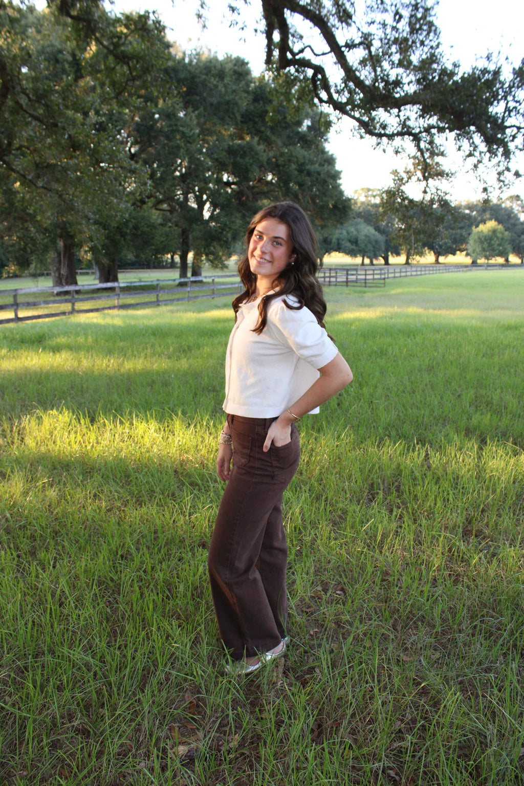 Brown Front Pocket Jeans