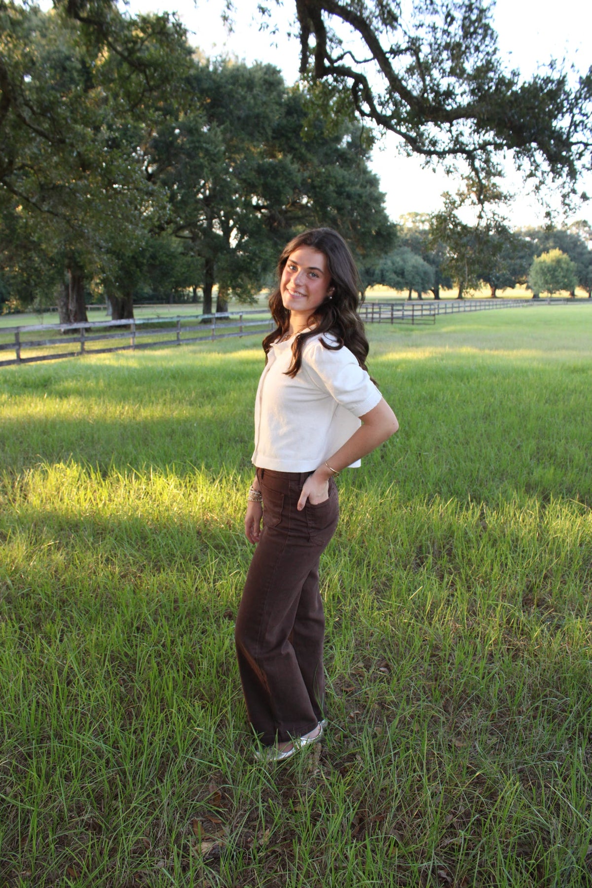 Brown Front Pocket Jeans