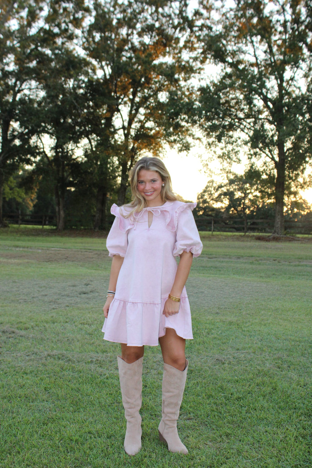 Pink denim Dress