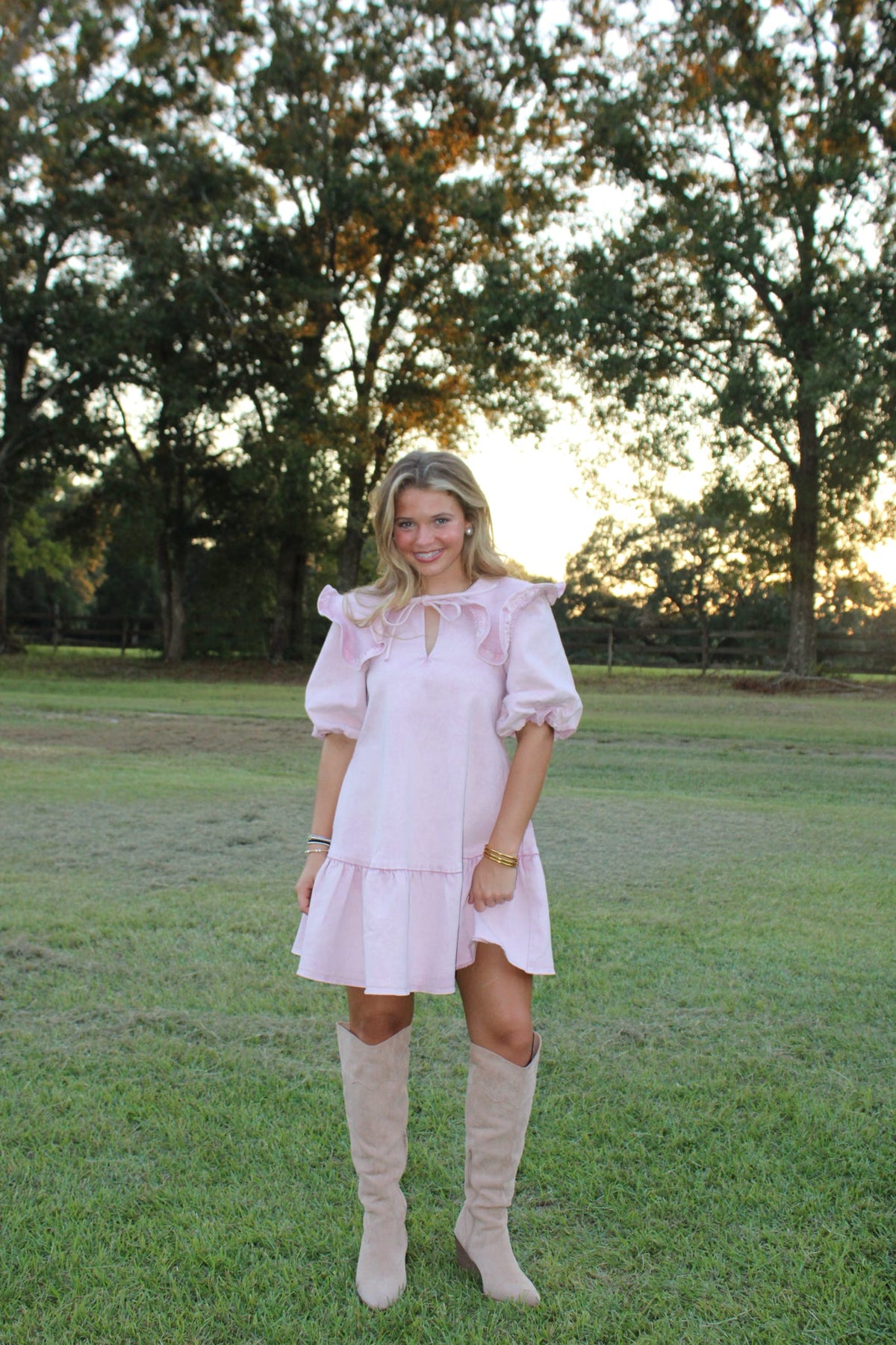 Pink denim Dress