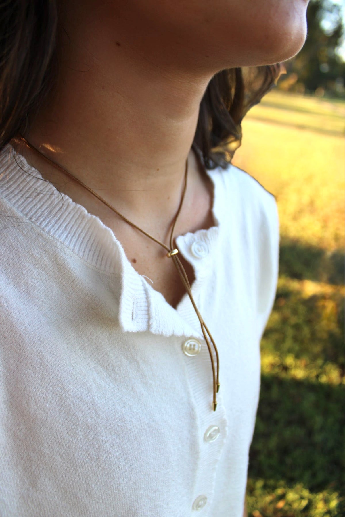 Brown cord necklace