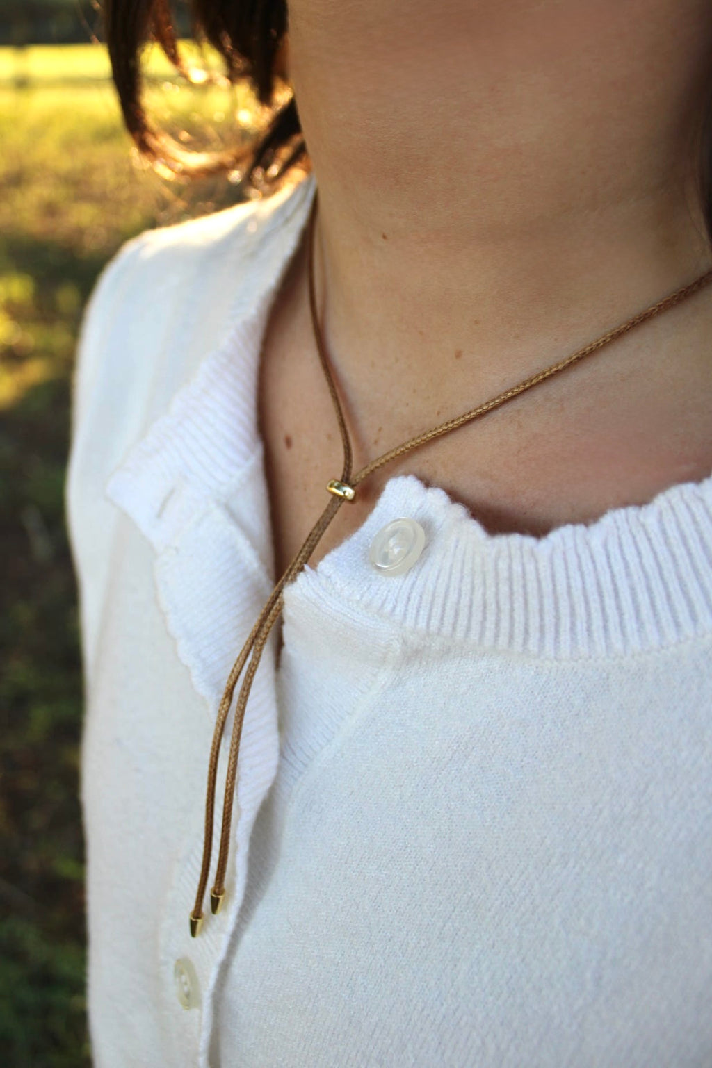 Brown cord necklace