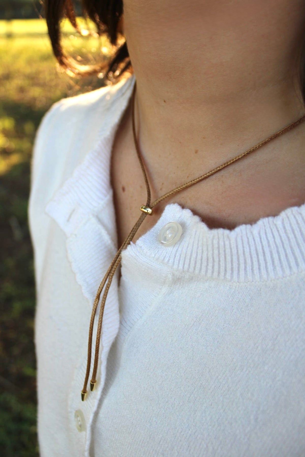 Brown cord necklace