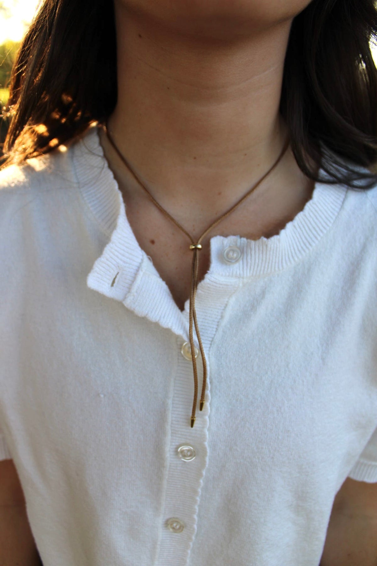 Brown cord necklace