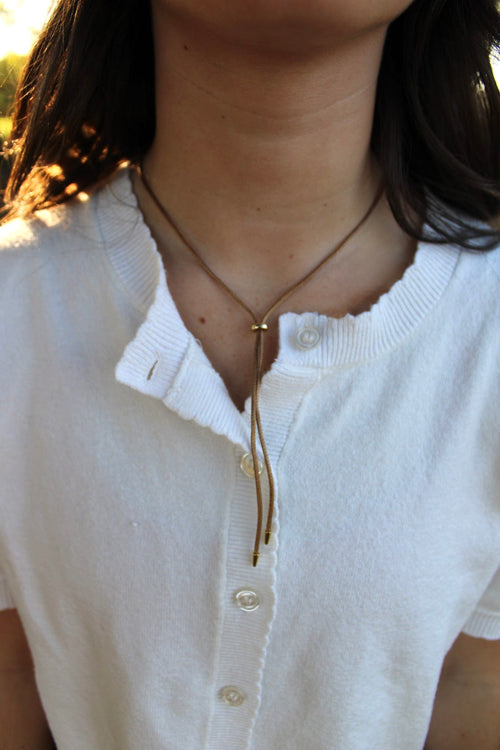 Brown cord necklace