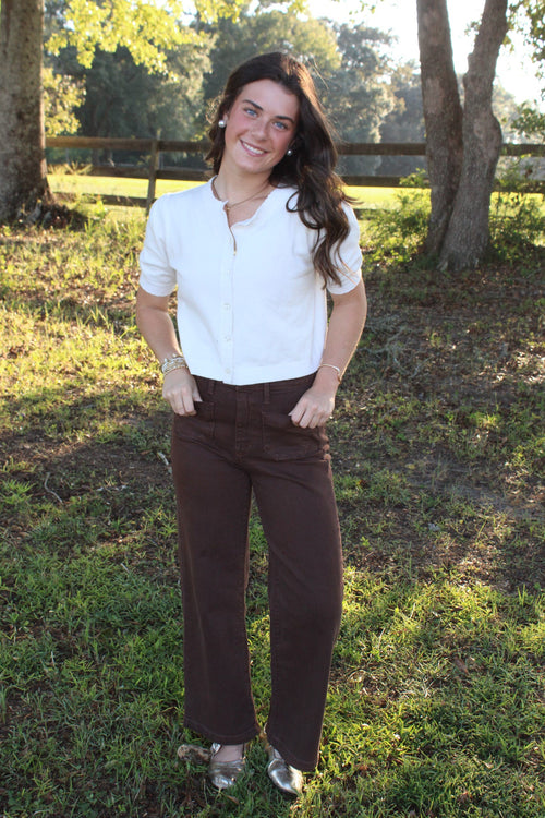 Brown Front Pocket Jeans