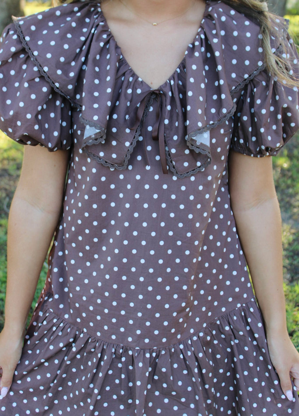 Brown Polka dot Dress