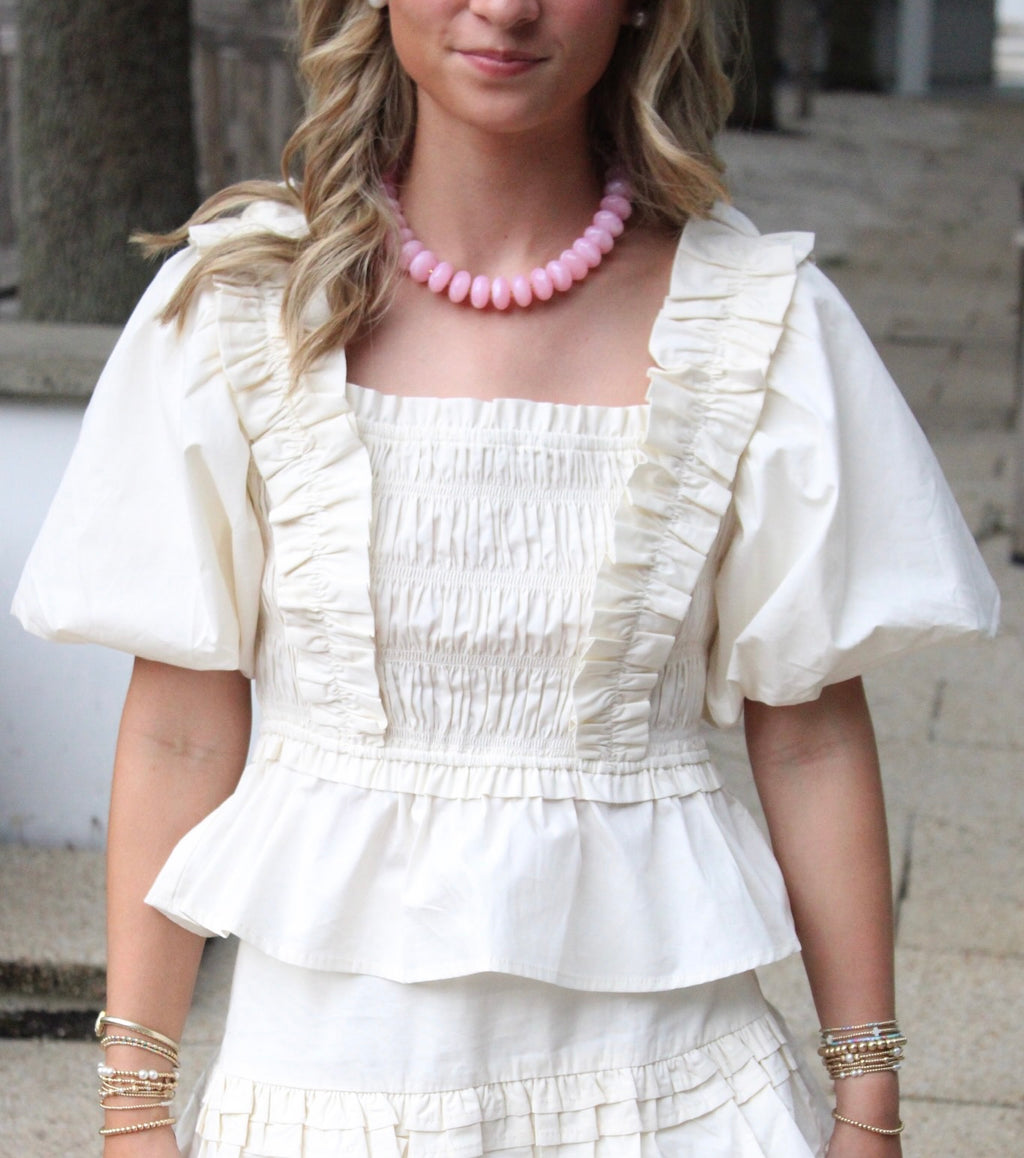 Cream Ruffle Set (Top)
