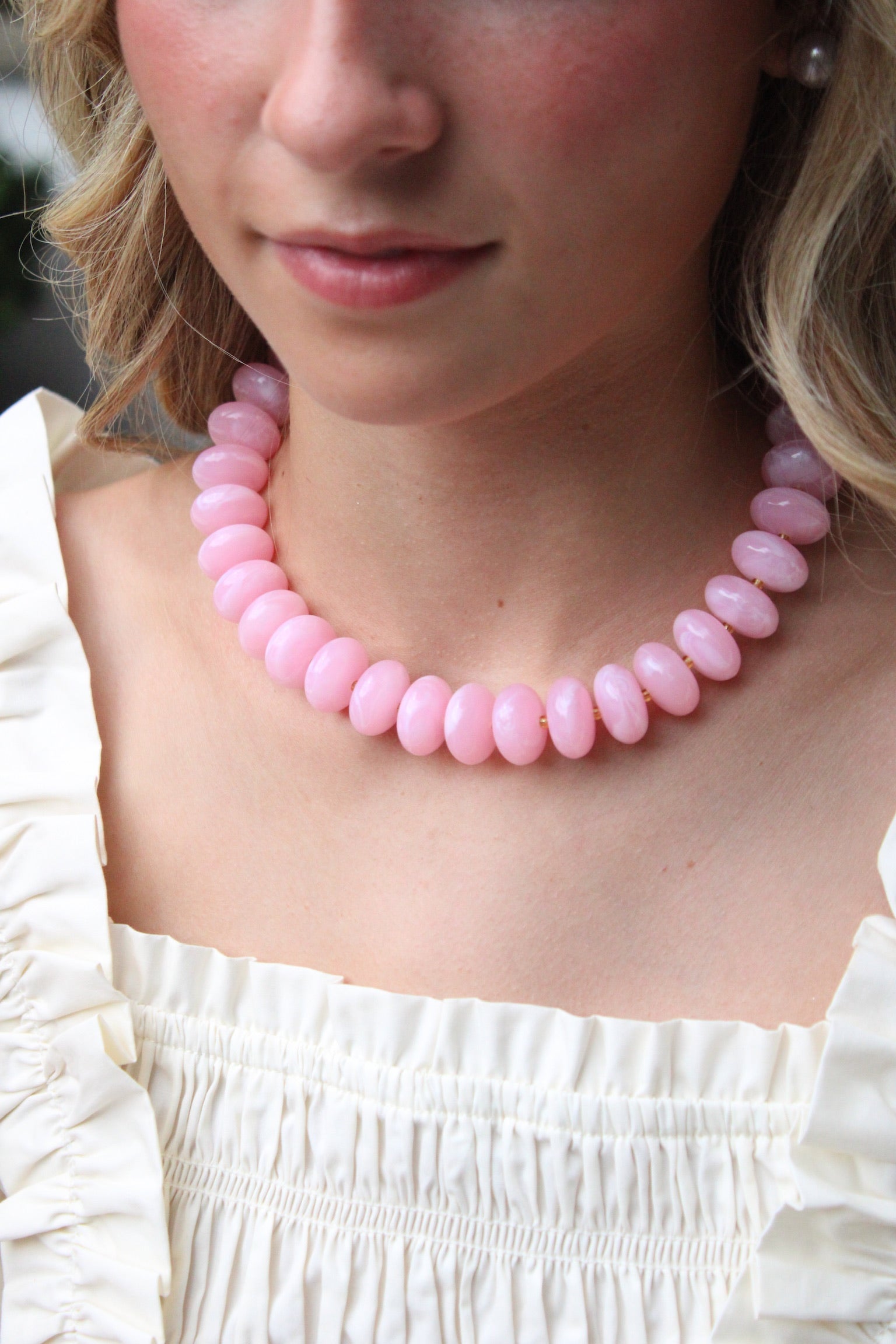 Pink Chunky Beaded Necklace