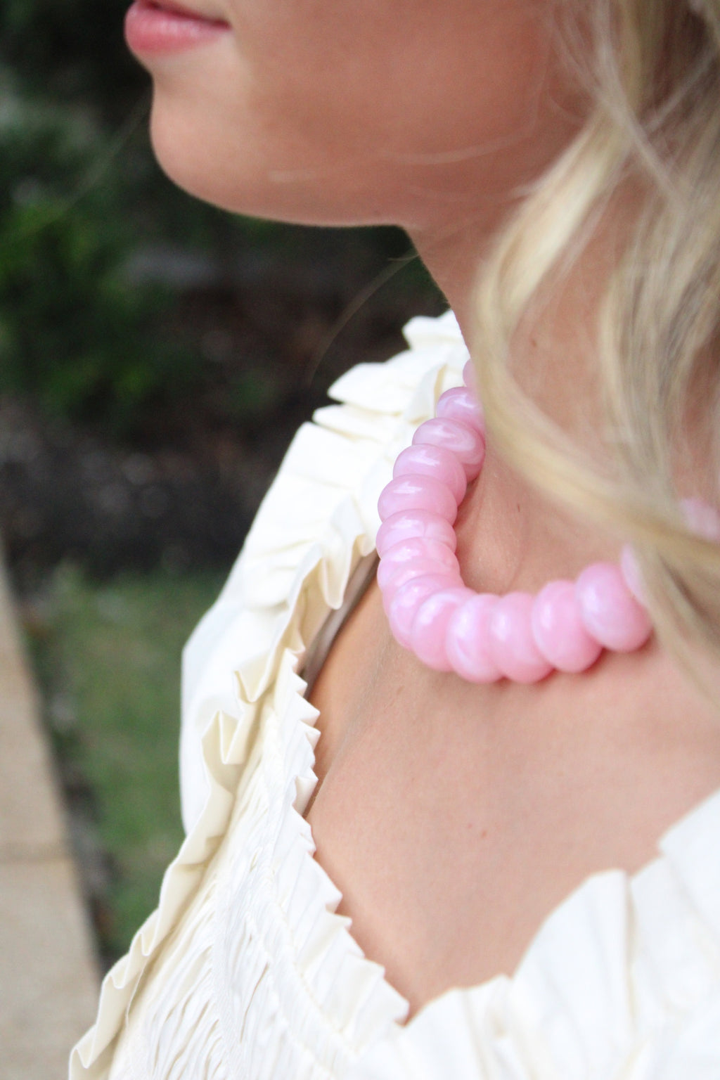 Pink Chunky Beaded Necklace