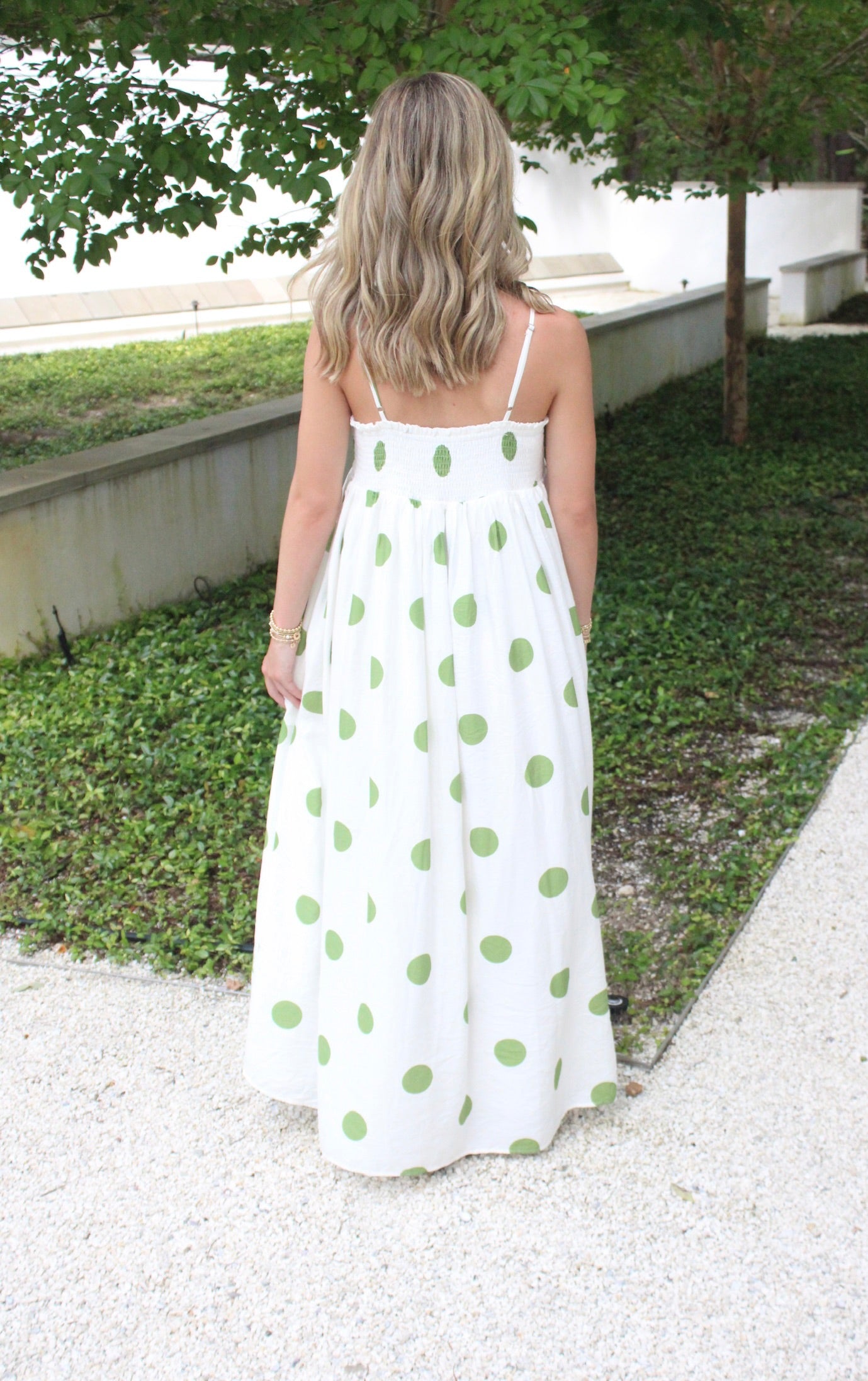 Green Polka Dot Maxi Dress