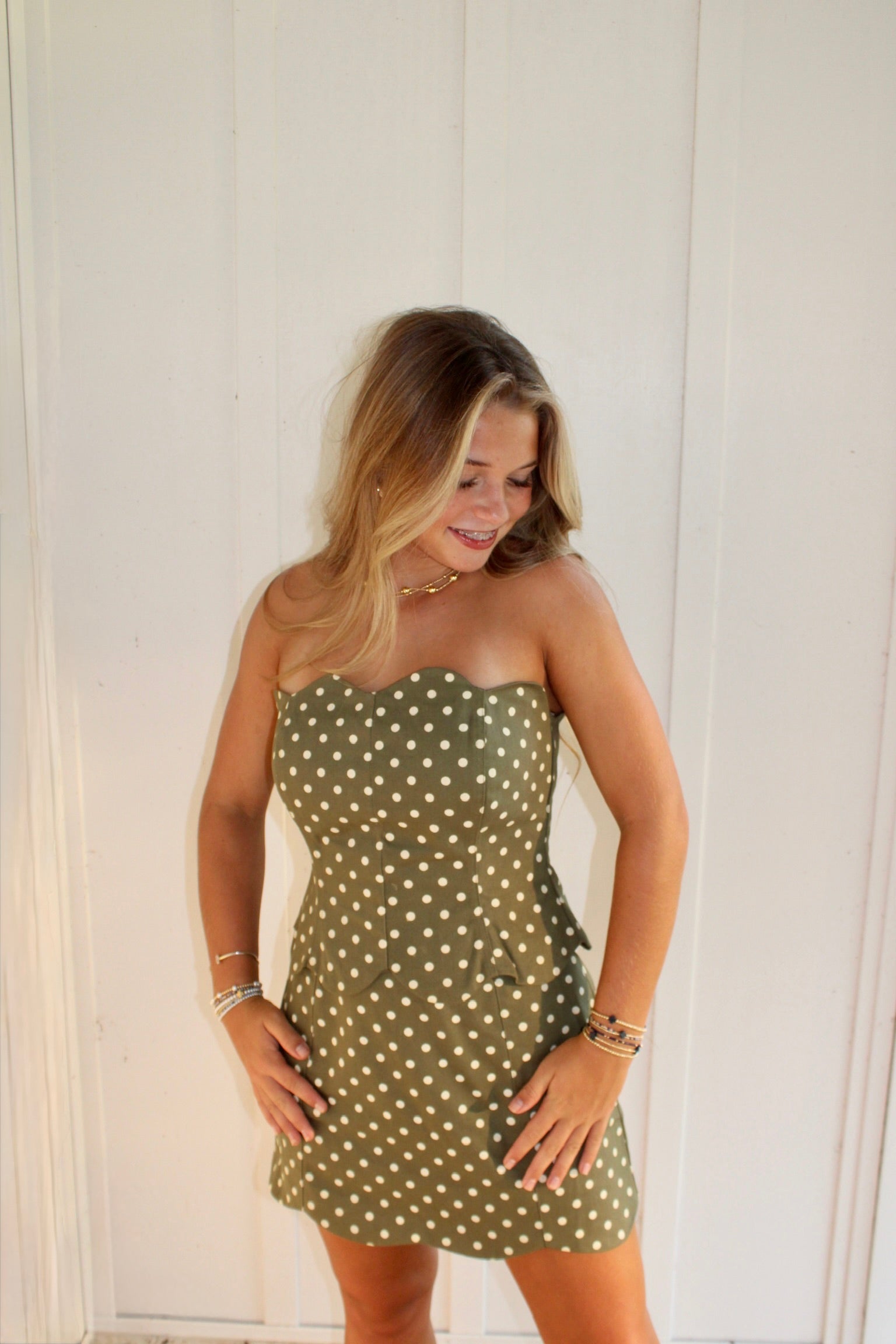 Polka Dot Denim Set (Top)