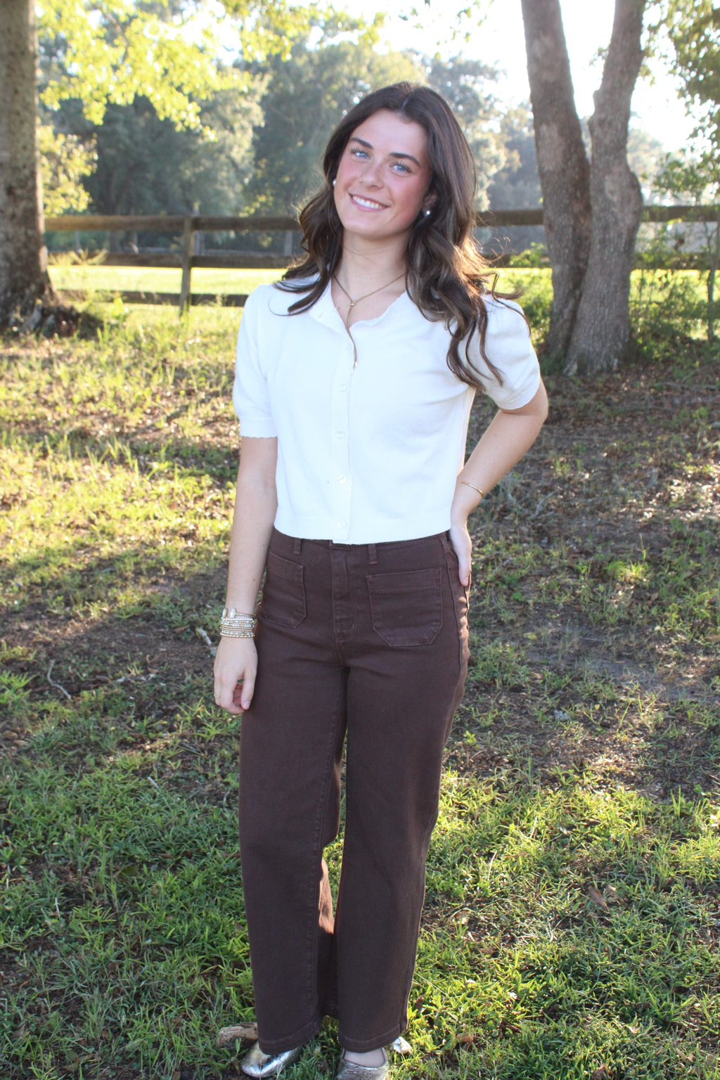 Brown Front Pocket Jeans