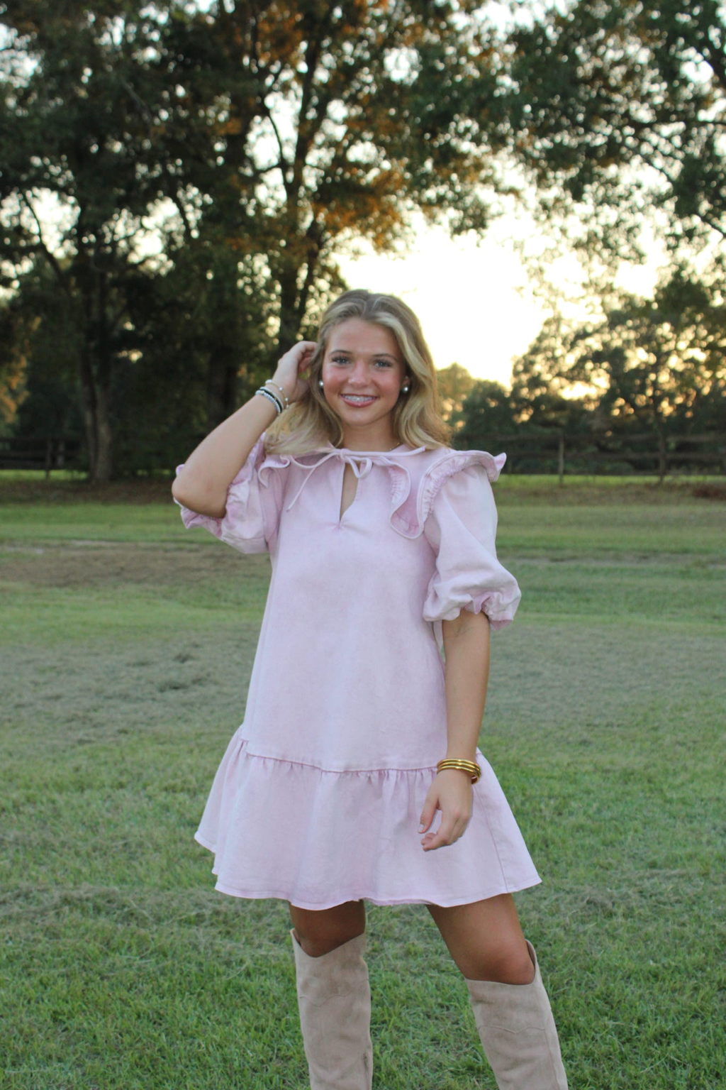 Pink denim Dress