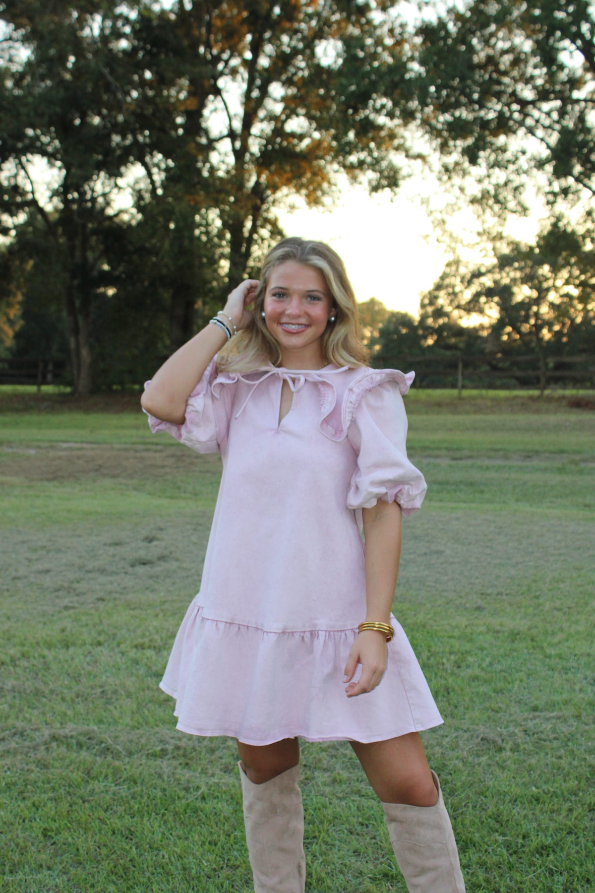 Pink denim Dress